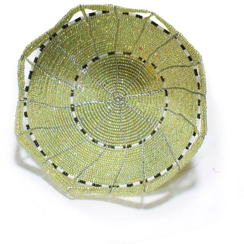 Fruits Beaded Basket Light Green