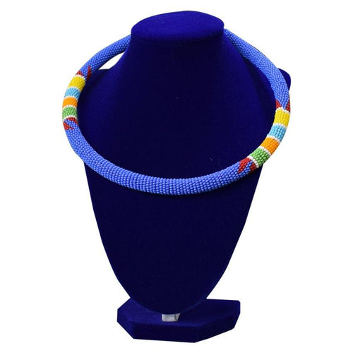 Simple Blue Multicoloured Necklace