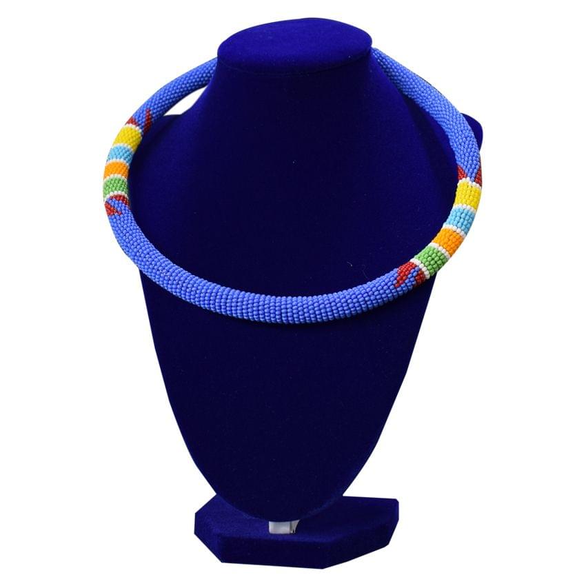 Simple Blue Multicoloured Necklace