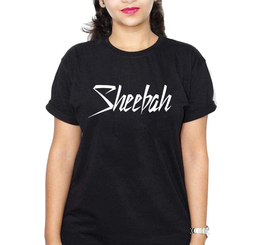Sheebah  Black Ladies Round Neck T-Shirt
