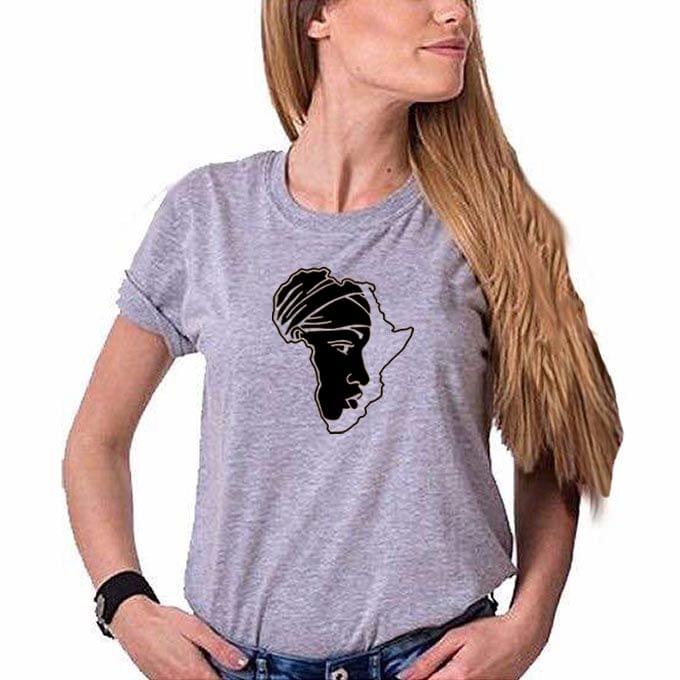 Africa 2 Grey Ladies Round T-Shirt