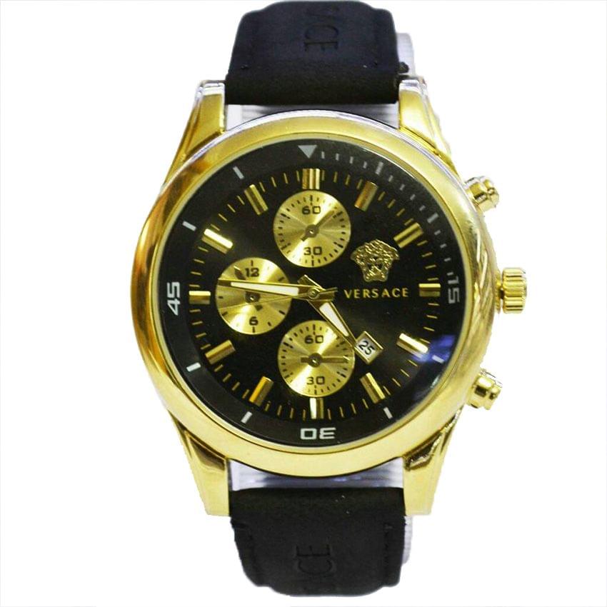 Versace Black And Gold Men's Watch