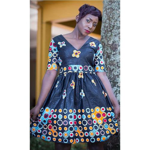 Black Multicoloured Ladies Dress