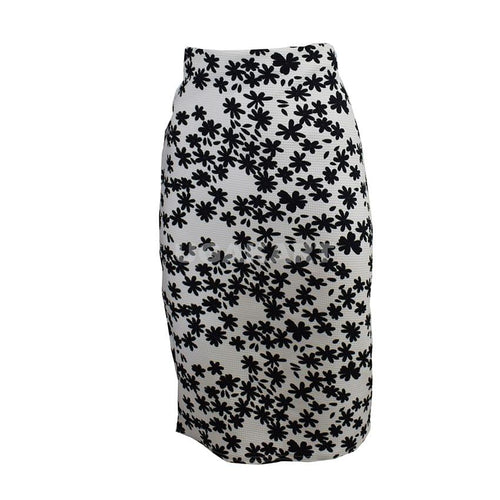 White And Black Floral Skirt