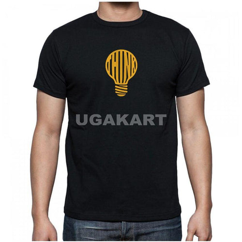 Bulb Black Men's Round Neck T-Shirt
