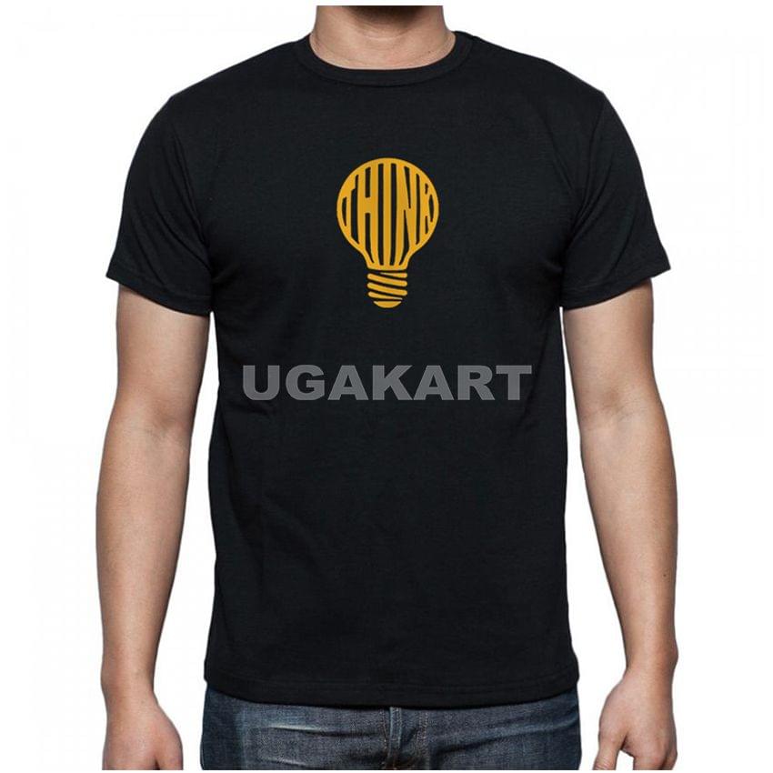 Bulb Black Men's Round Neck T-Shirt