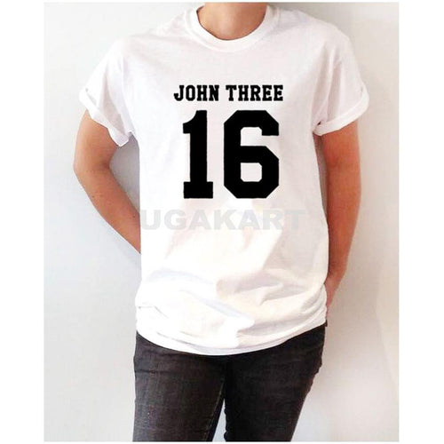 John Three 16 White Ladies Round Neck T-Shirt
