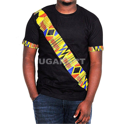 African Kitenge Black Men's T-Shirt