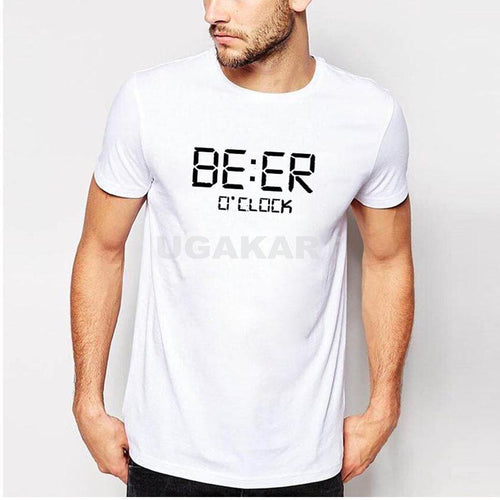Beer O'clock White Men's Round Neck T-Shirt