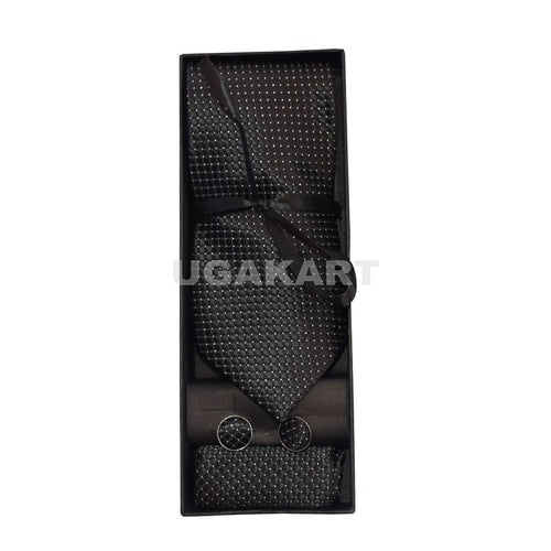 Black Tie With Cufflinks